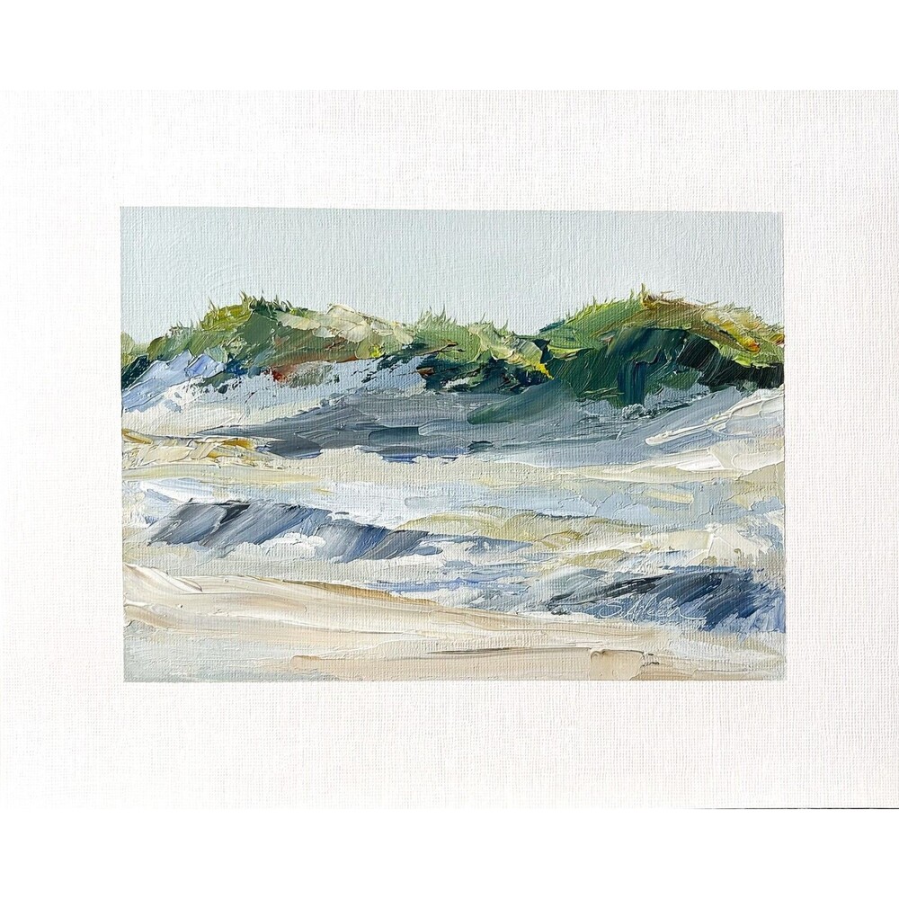 8x10 Original Oil Landscape Painting Seascape Impressionist Beach Dunes Signed